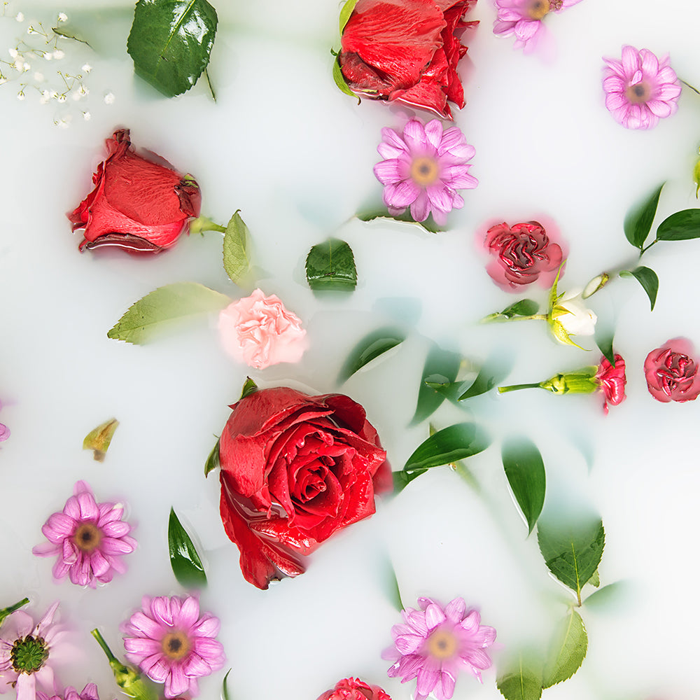 DIY Oatmeal and Milk Bath with Rose Petals